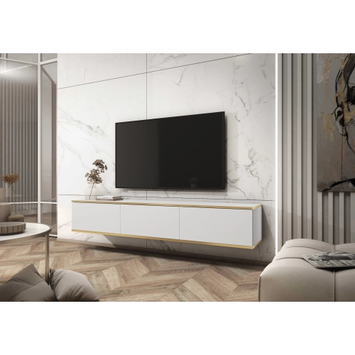 Szafka RTV Biało - Złota  175 cm